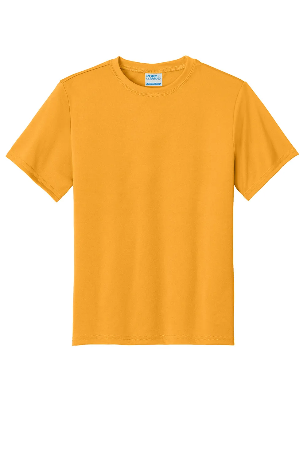 Port & Company Youth Dry Zone Performance Moisture Wicking Short Sleeve Crewneck T-Shirt - Gold