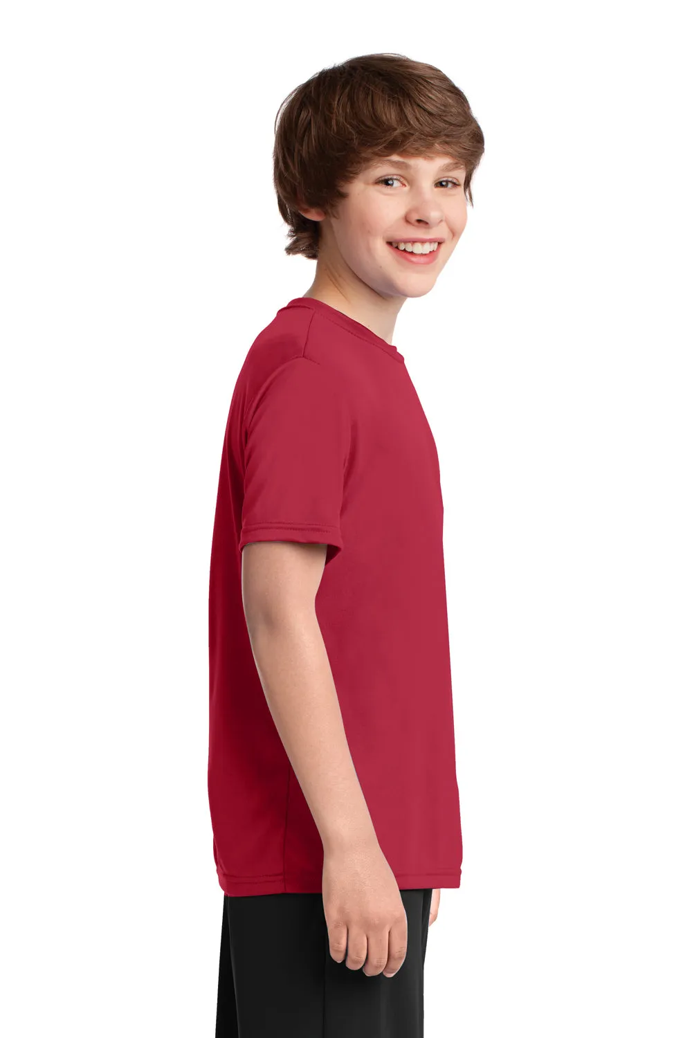Port & Company Youth Dry Zone Performance Moisture Wicking Short Sleeve Crewneck T-Shirt - Red