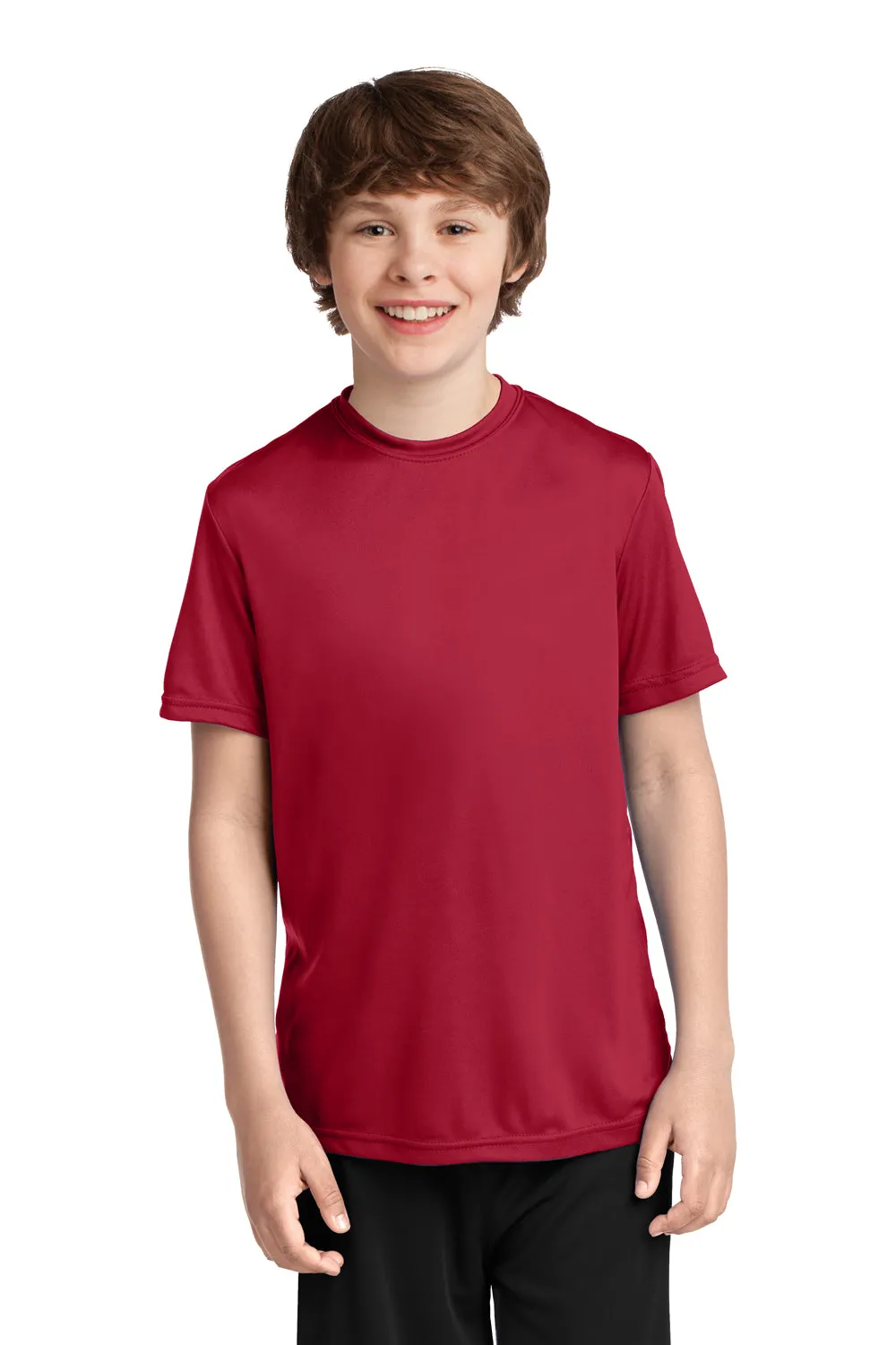 Port & Company Youth Dry Zone Performance Moisture Wicking Short Sleeve Crewneck T-Shirt - Red
