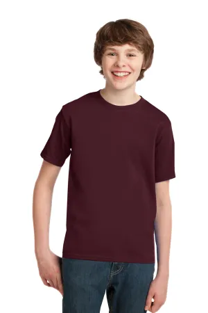Port & Company Youth Essential Short Sleeve Crewneck T-Shirt - Athletic Maroon