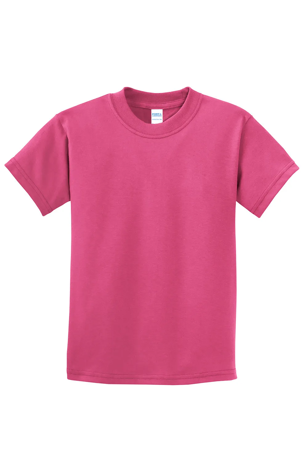 Port & Company Youth Essential Short Sleeve Crewneck T-Shirt - Sangria Pink
