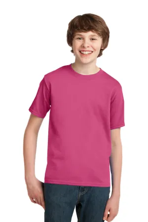 Port & Company Youth Essential Short Sleeve Crewneck T-Shirt - Sangria Pink