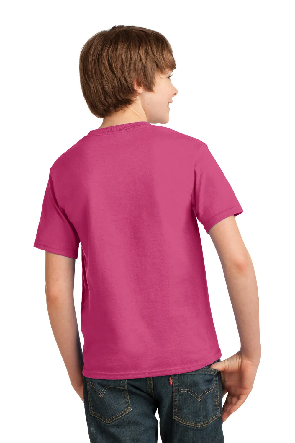 Port & Company Youth Essential Short Sleeve Crewneck T-Shirt - Sangria Pink