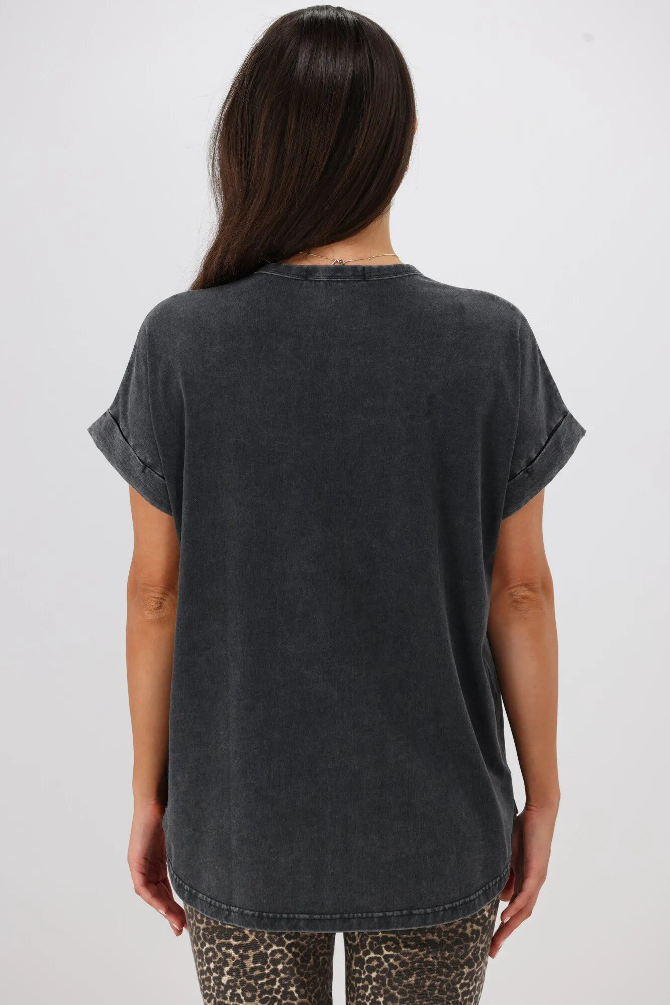Rebel Club Heart Crush Capsleeve Tee Acid Black