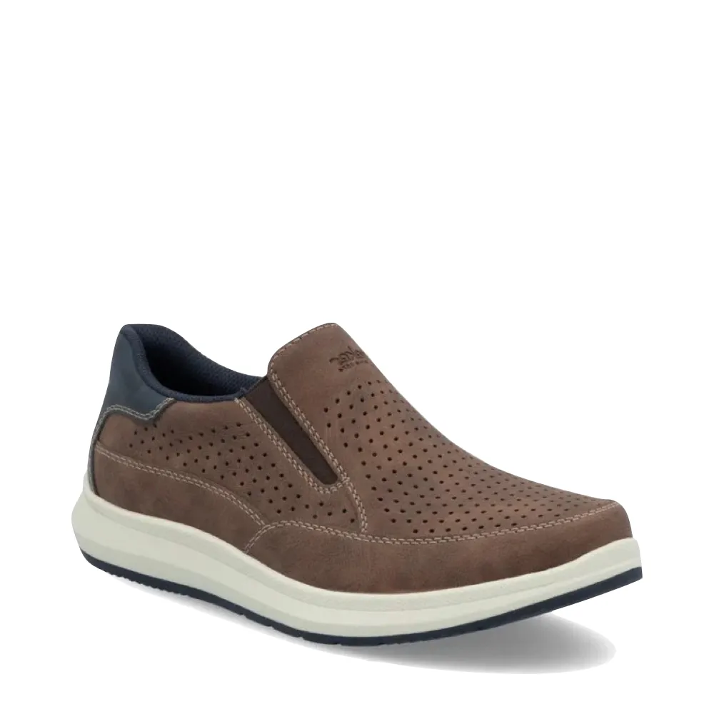 Rieker Men's Reinhard 52 Perfed Slip On in Tan Fuchs/Midnight