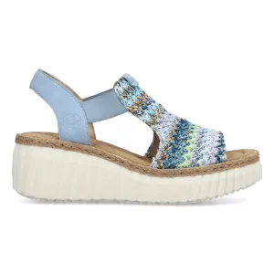 Rieker Women's 69172-91 Rose Blue Multi/Aqua
