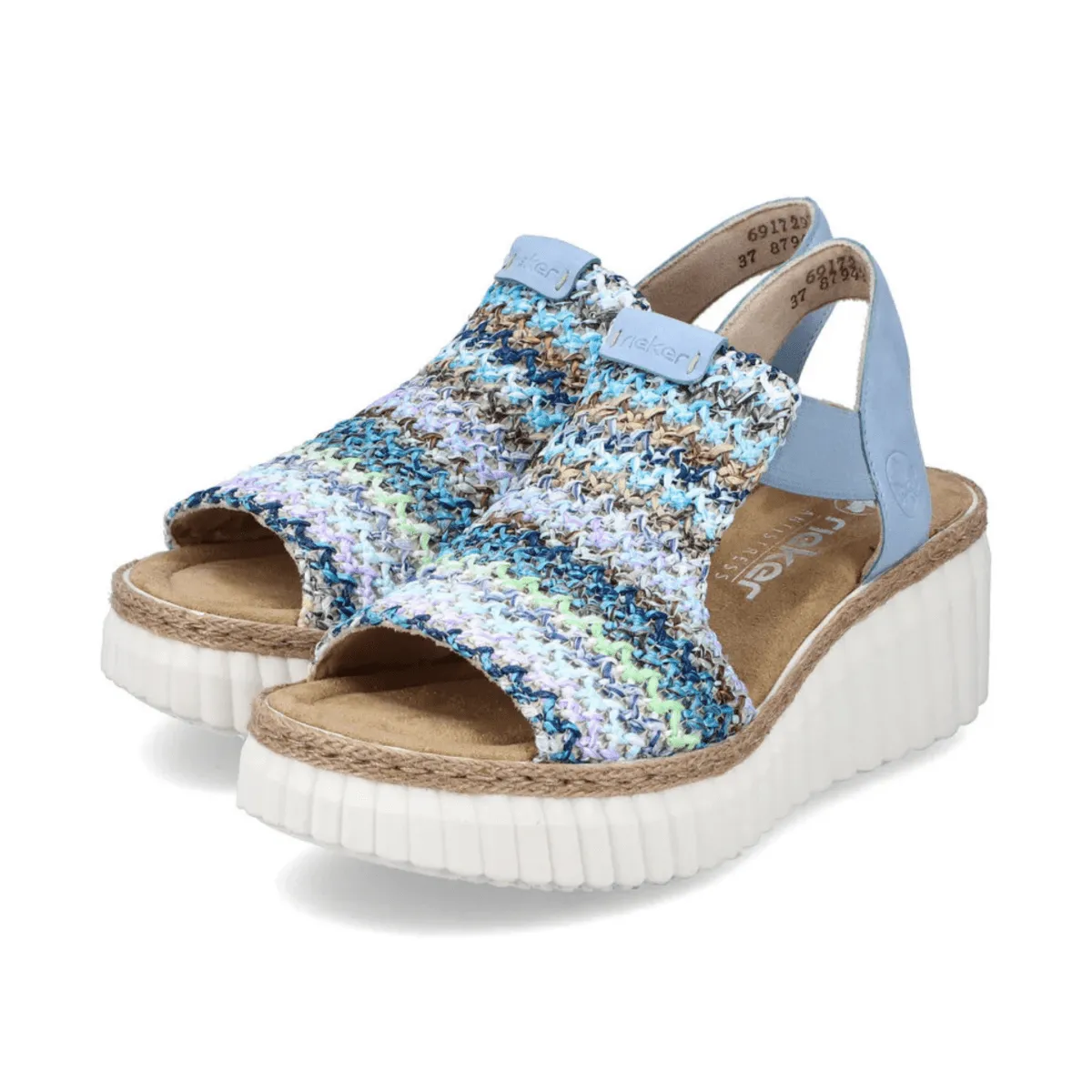 Rieker Women's 69172-91 Rose Blue Multi/Aqua