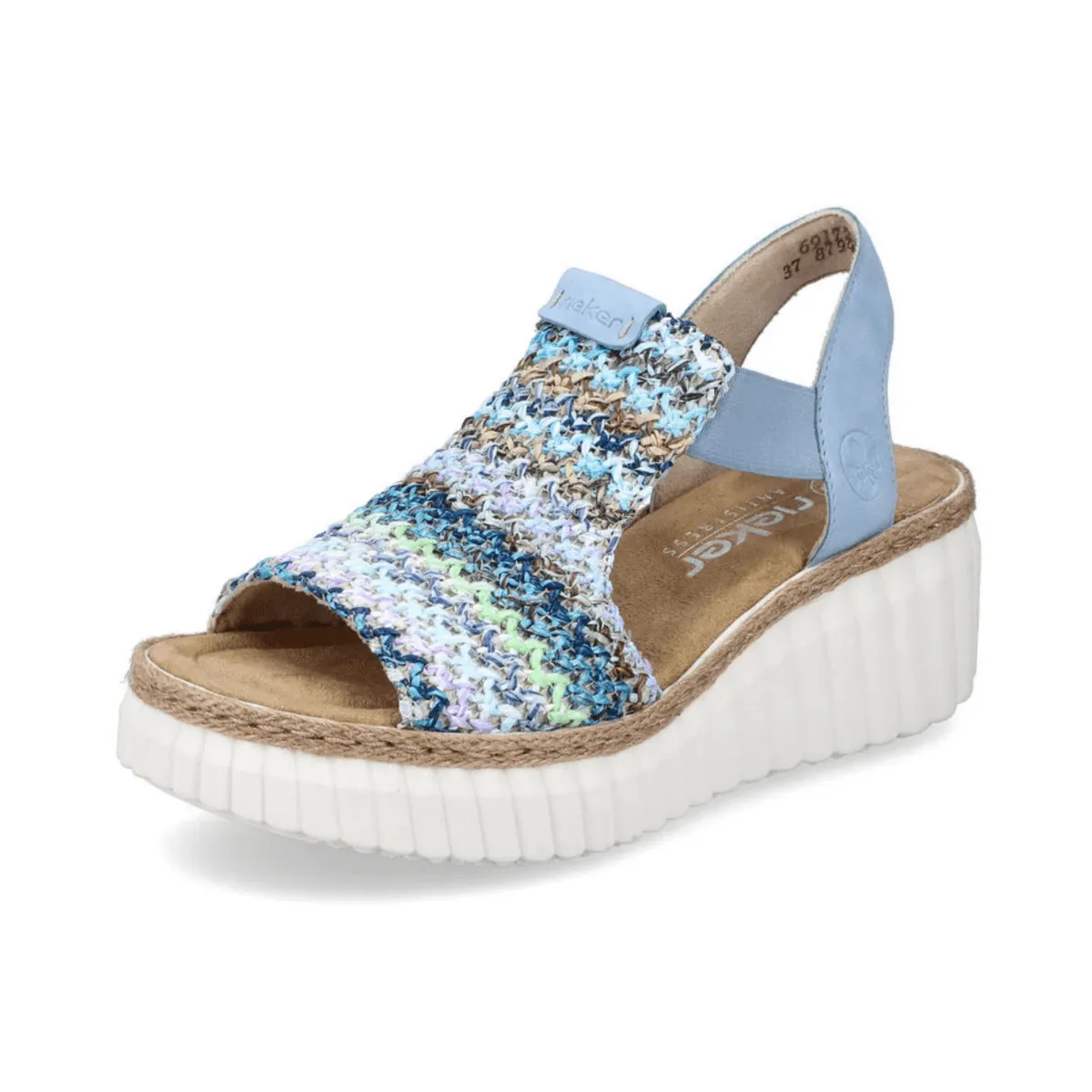 Rieker Women's 69172-91 Rose Blue Multi/Aqua