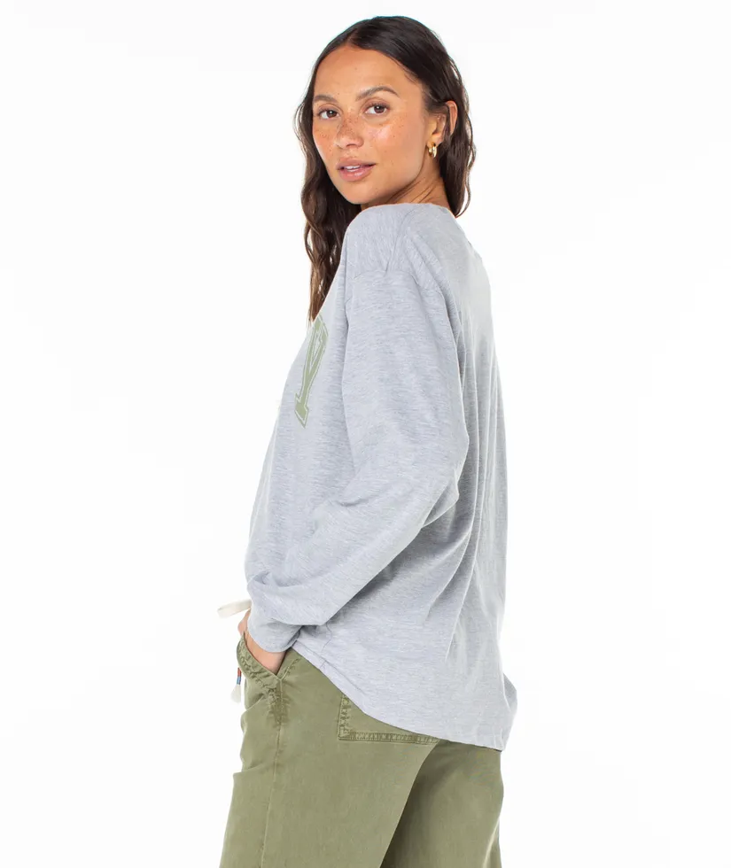Roxy Collegiate Arch Sweatshirt-Heritage Heather