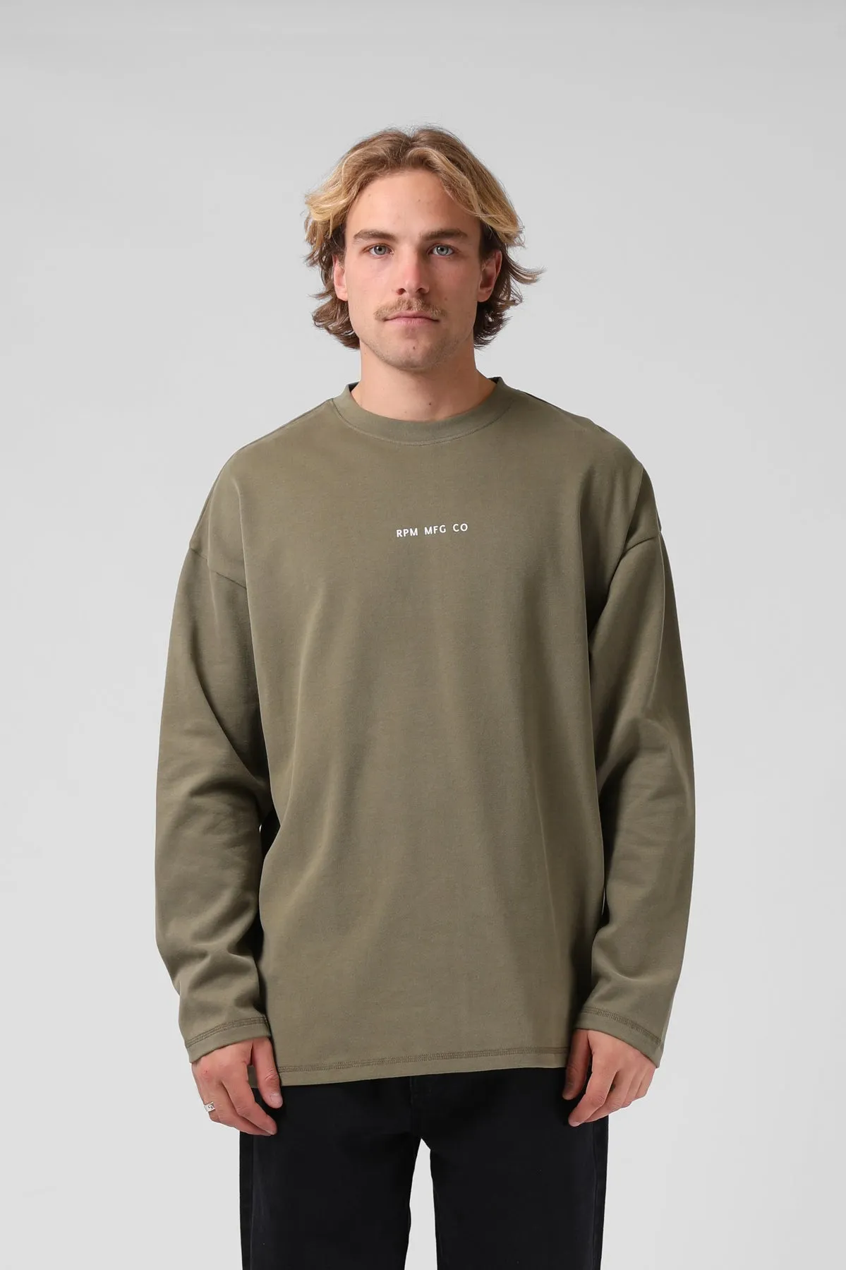 RPM Mens Sanded OS L/S Tee Vintage Sage
