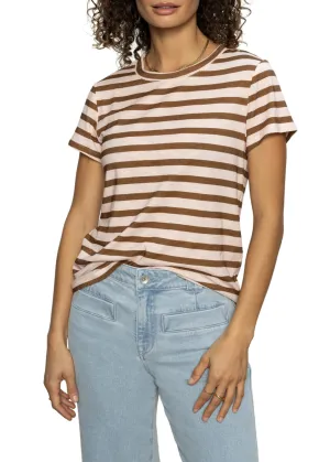 Sanctuary Clothing The Perfect Tee - Earth Pink/Sepia Stripe
