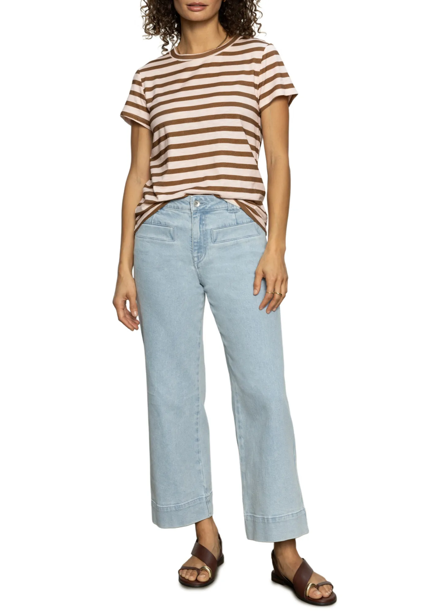 Sanctuary Clothing The Perfect Tee - Earth Pink/Sepia Stripe