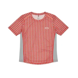 Sealskinz Women's Keswick Ultra Light Running T-shirt Diamond Print in Orange SS25