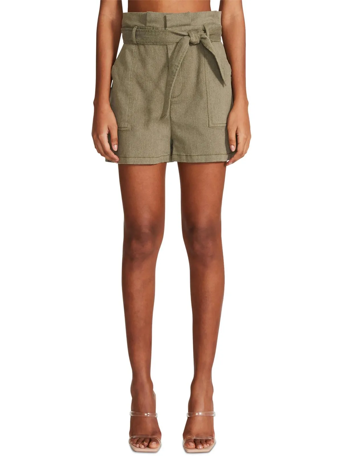 Seaside Womens Paperbag High Waist Bermuda Shorts