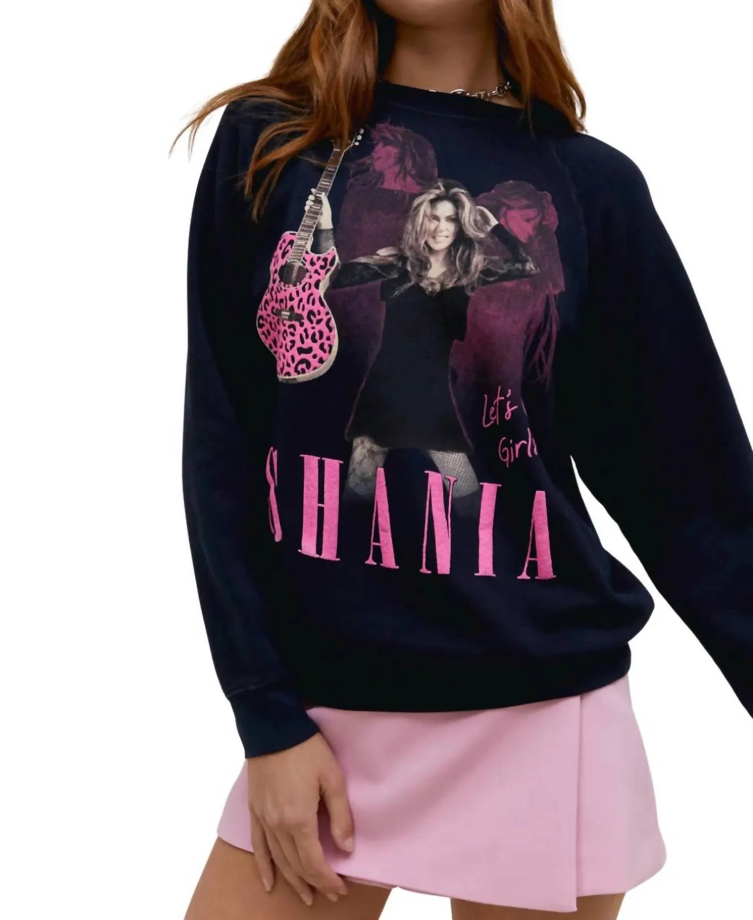 Shania Twain Leopard Guitar Vintage Sweatshirt In Black Onyx