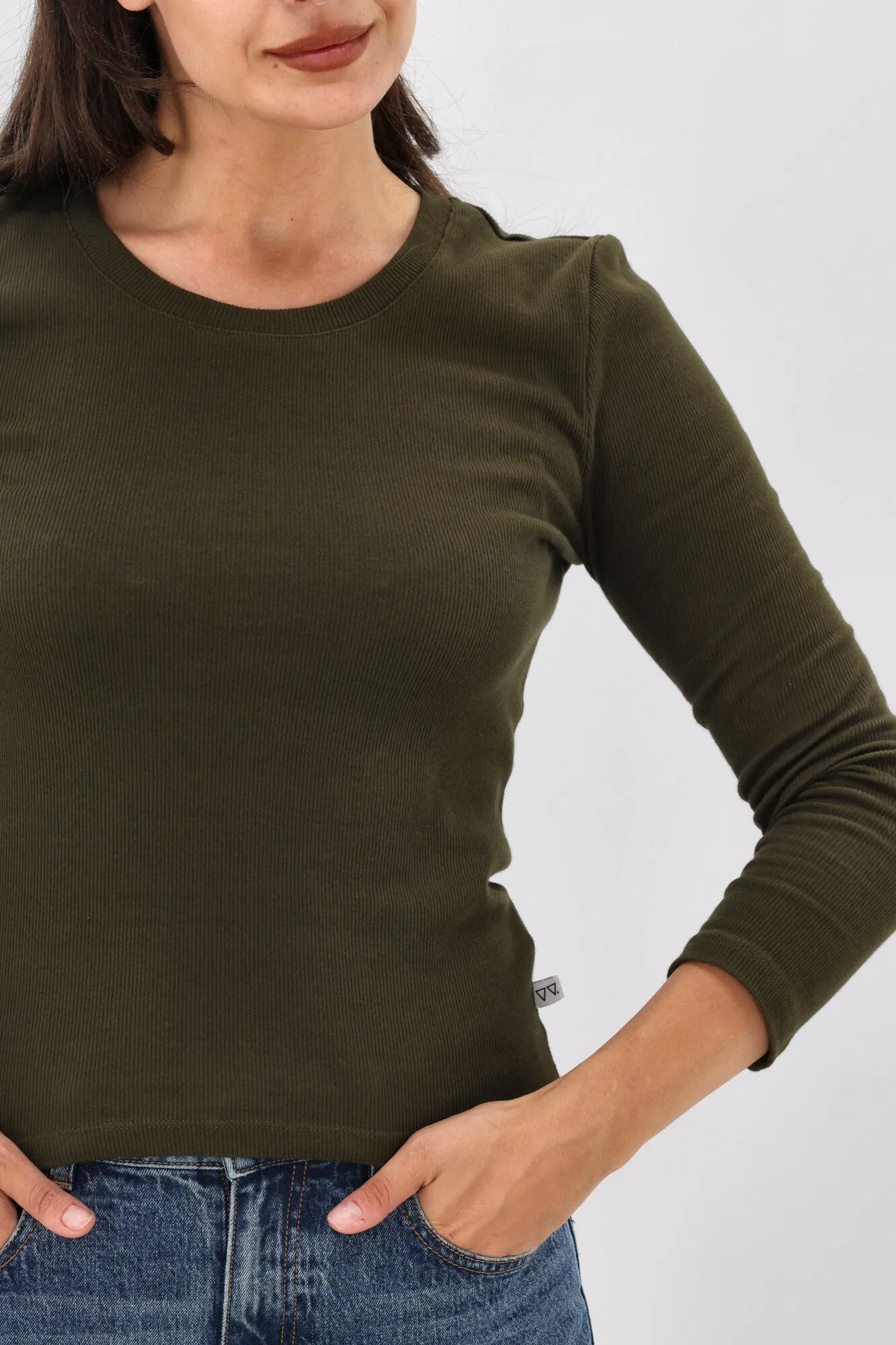 Shine On Essentials Rib Long Sleeve Olive