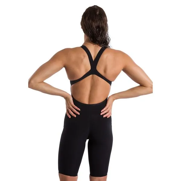 Speedo LZR Pure Valor Kneeskin Open Back- Black (Size 25)