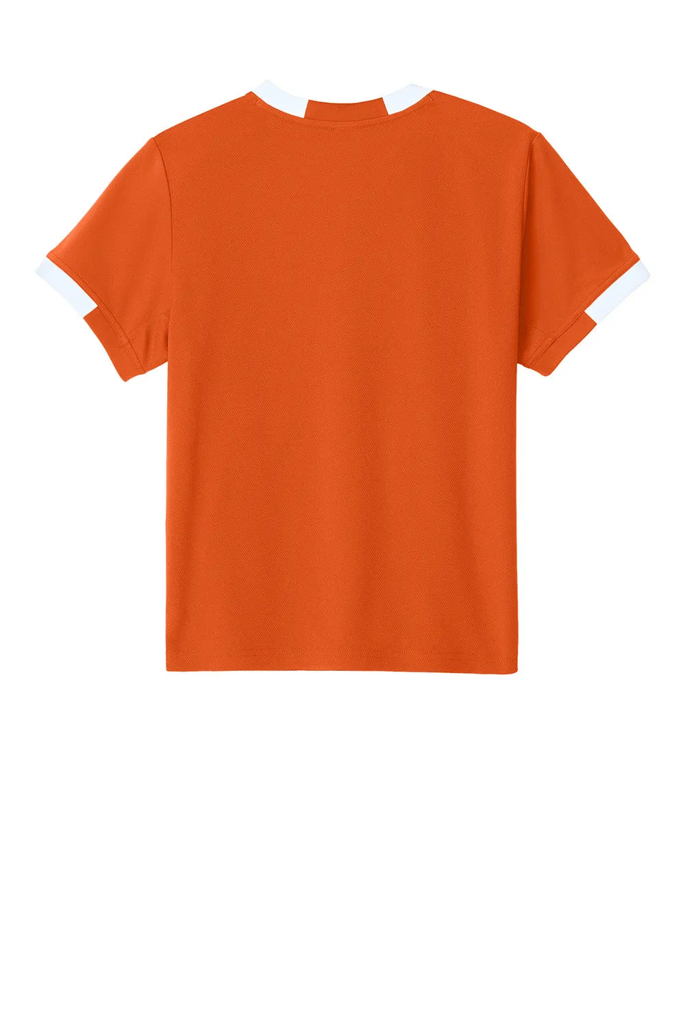 Sport-Tek Youth Club Moisture Wicking Short Sleeve Crewneck T-Shirt - Deep Orange/White