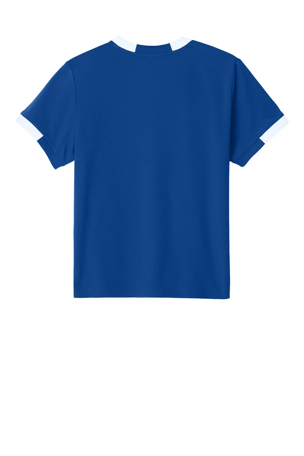 Sport-Tek Youth Club Moisture Wicking Short Sleeve Crewneck T-Shirt - True Royal Blue/White