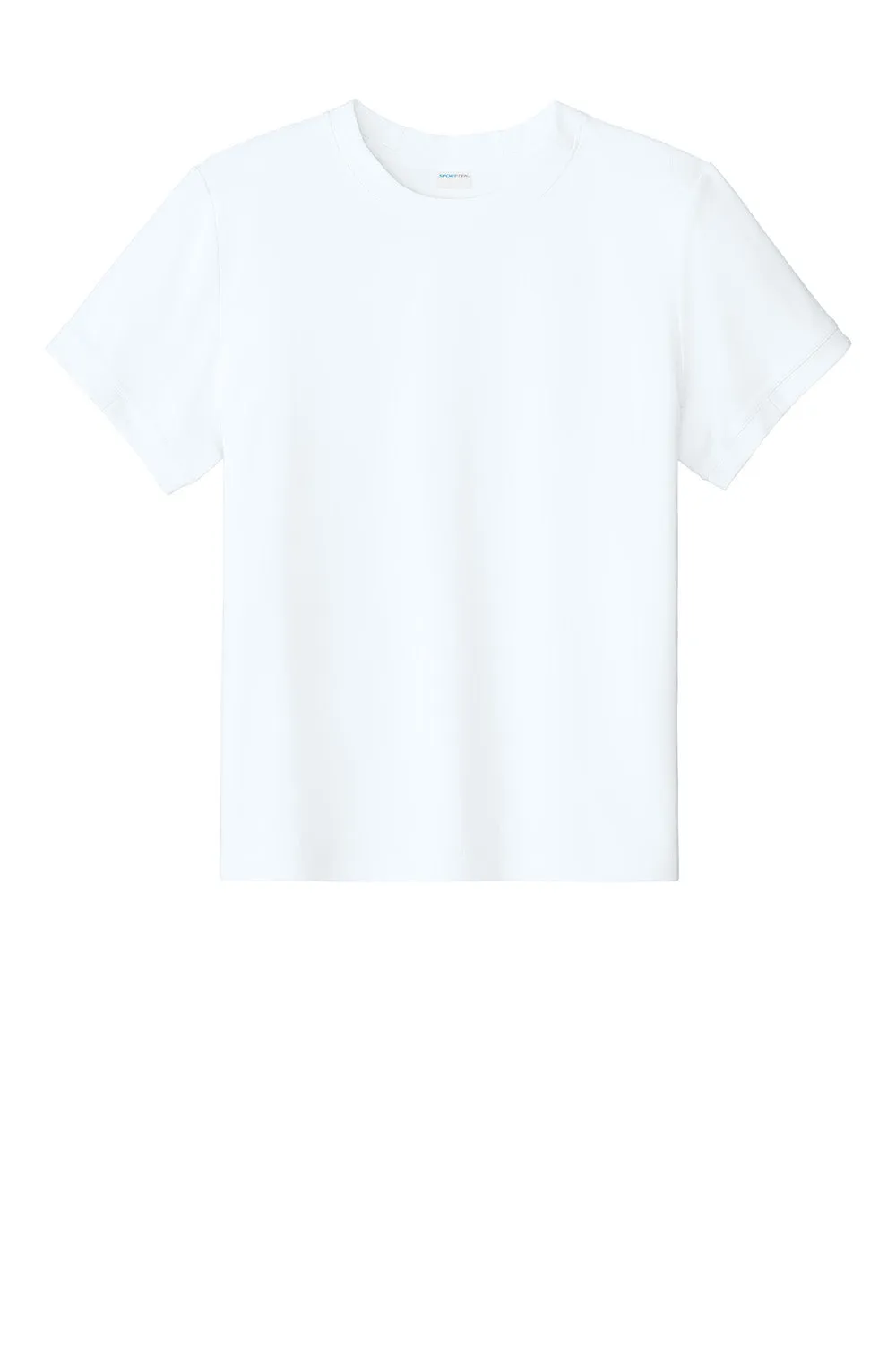 Sport-Tek Youth Club Moisture Wicking Short Sleeve Crewneck T-Shirt - White/White