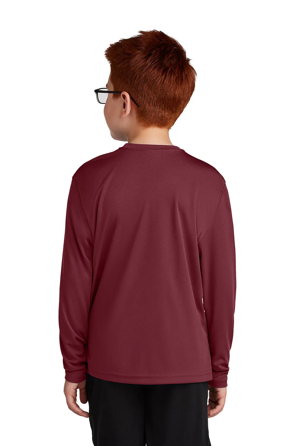 Sport-Tek Youth Competitor Moisture Wicking Long Sleeve Crewneck T-Shirt - Maroon
