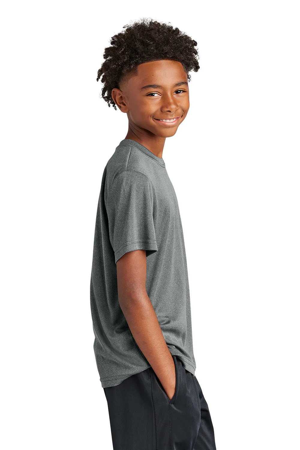 Sport-Tek Youth Competitor Moisture Wicking Short Sleeve Crewneck T-Shirt - Heather Iron Grey