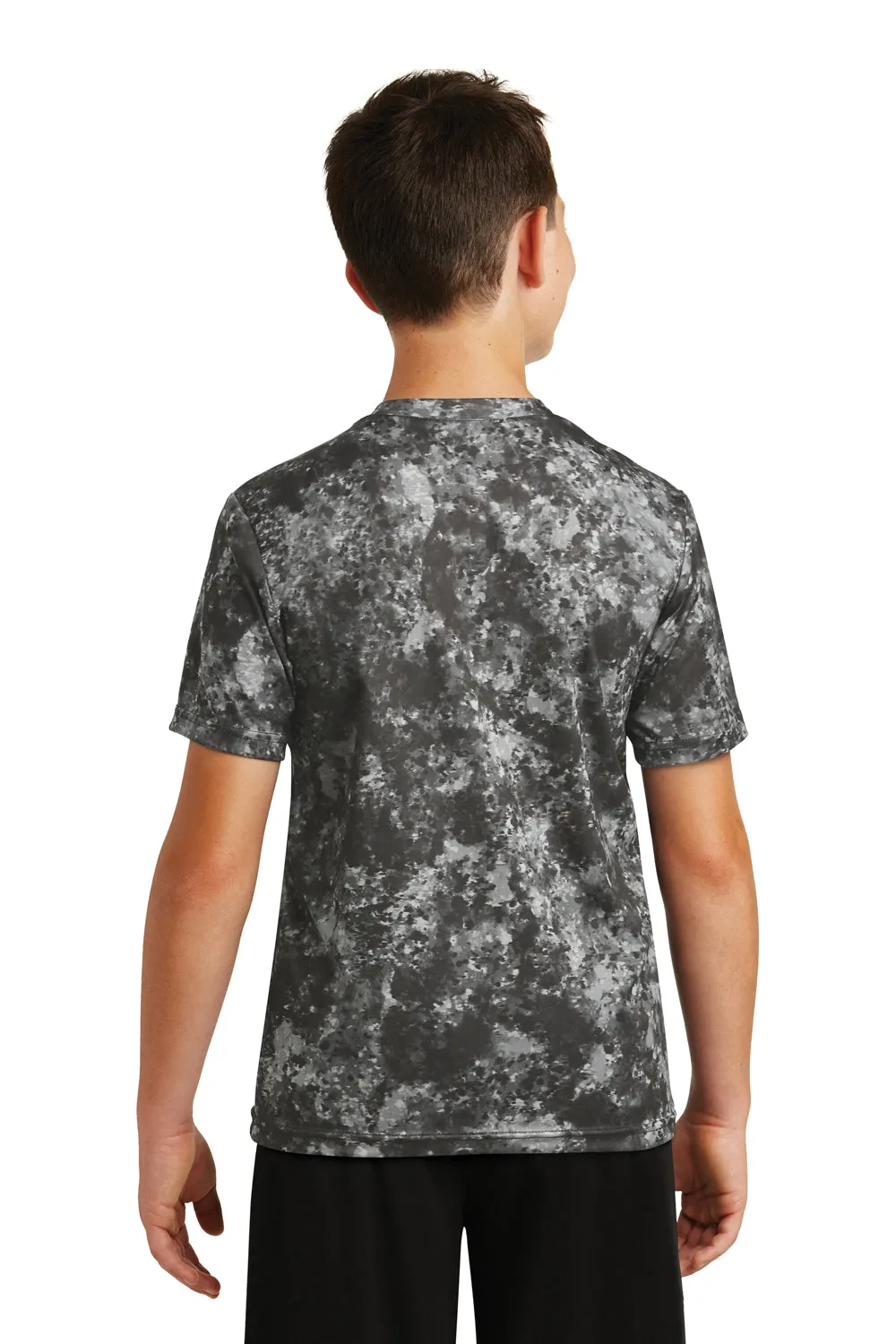Sport-Tek Youth Mineral Freeze Moisture Wicking Short Sleeve Crewneck T-Shirt - Black - Closeout