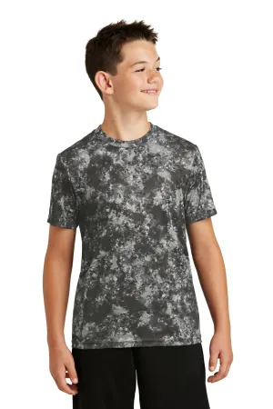 Sport-Tek Youth Mineral Freeze Moisture Wicking Short Sleeve Crewneck T-Shirt - Black - Closeout