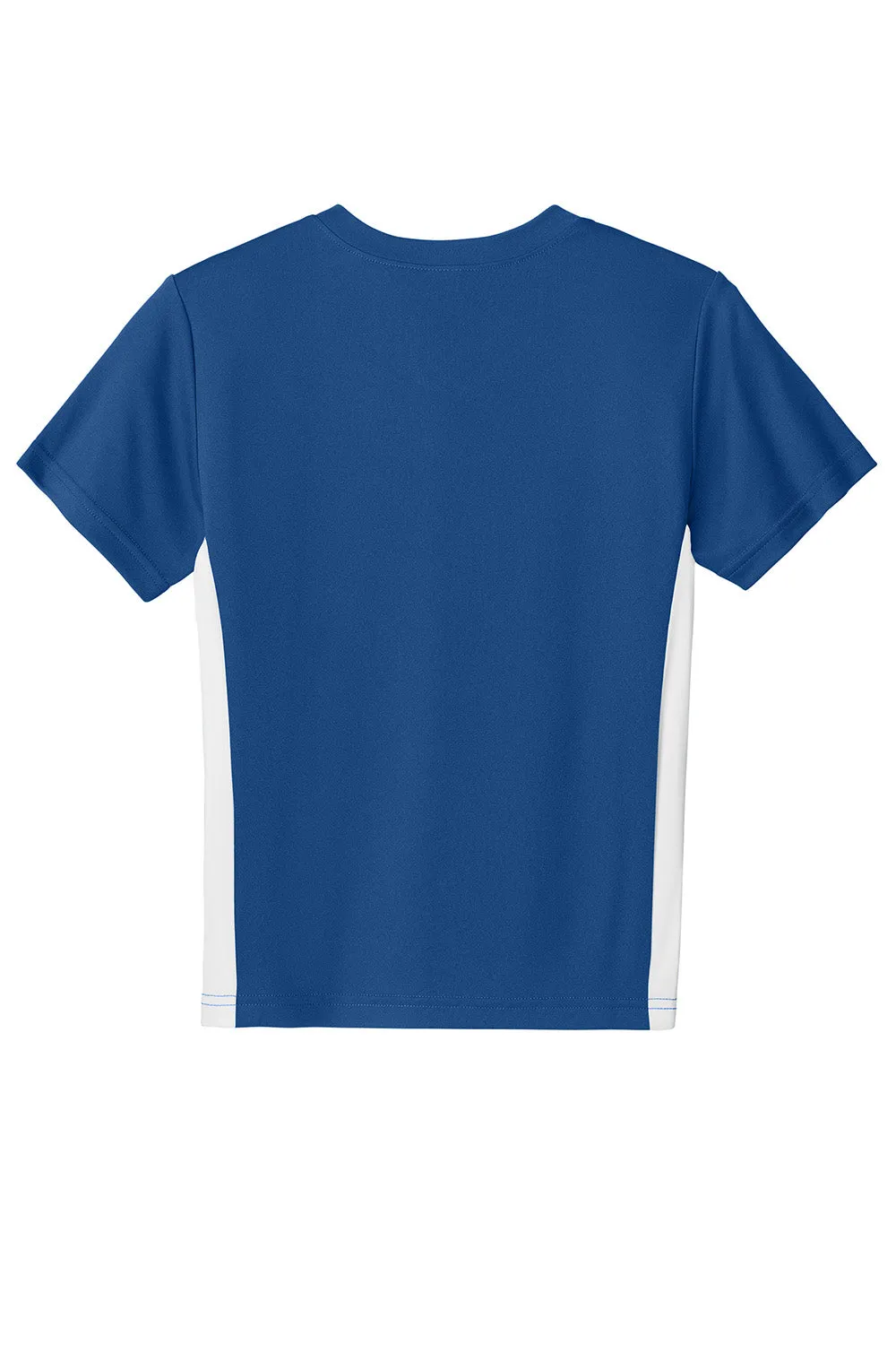 Sport-Tek Youth Moisture Wicking Competitor United Short Sleeve V-Neck T-Shirt - Royal Blue/White