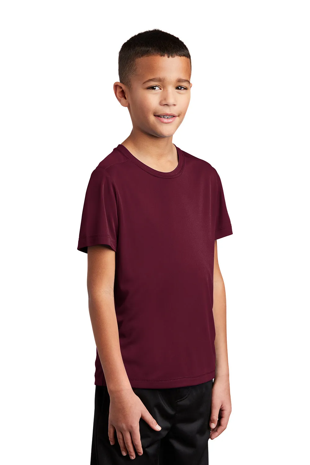 Sport-Tek Youth Moisture Wicking Short Sleeve Crewneck T-Shirt - Cardinal Red