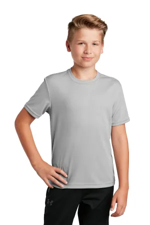 Sport-Tek Youth RacerMesh Moisture Wicking Short Sleeve Crewneck T-Shirt - Silver Grey