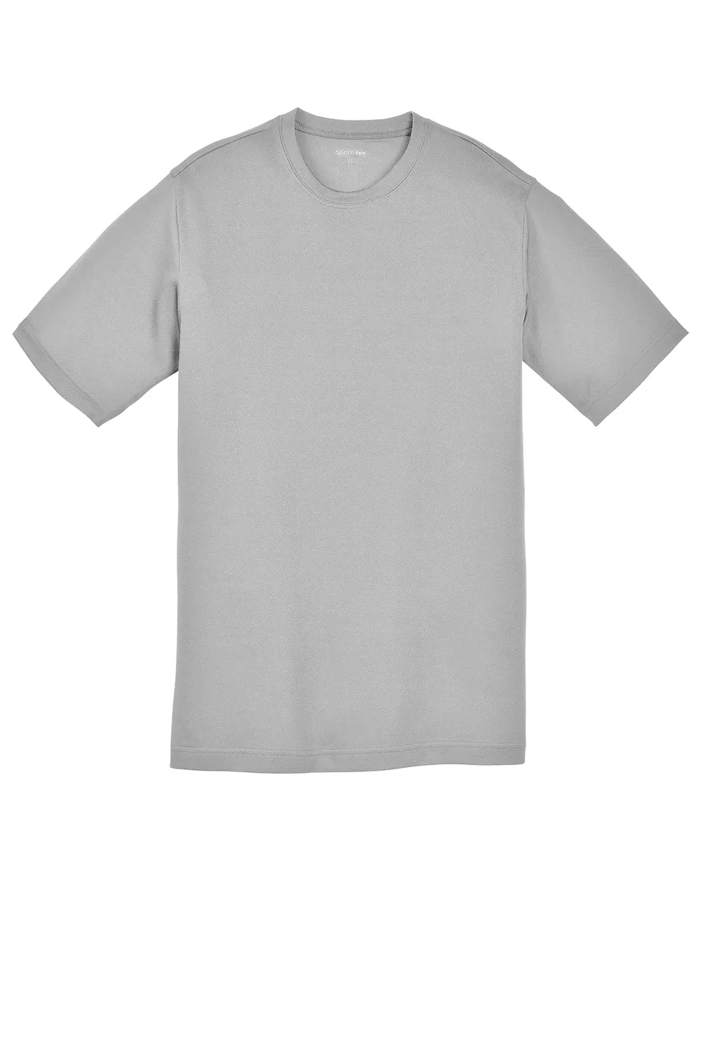 Sport-Tek Youth RacerMesh Moisture Wicking Short Sleeve Crewneck T-Shirt - Silver Grey