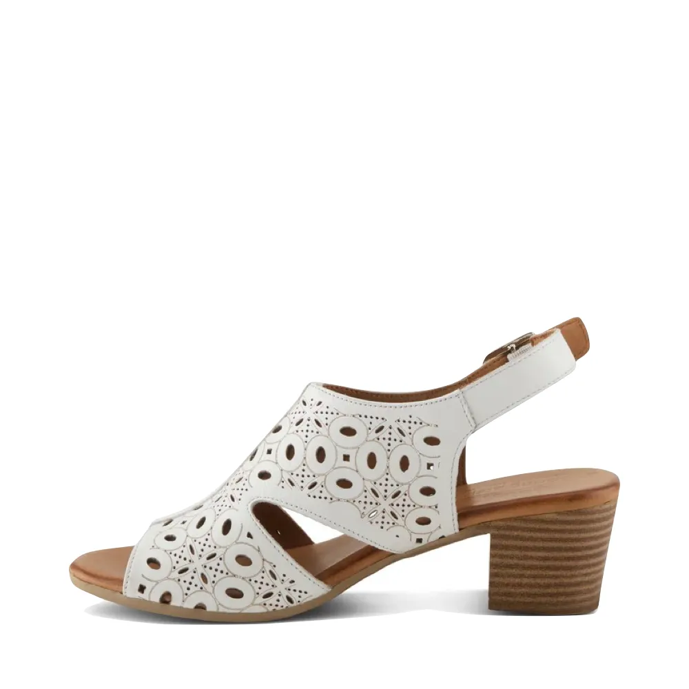 Spring Step Women's Kovach Heeled Sandal in White