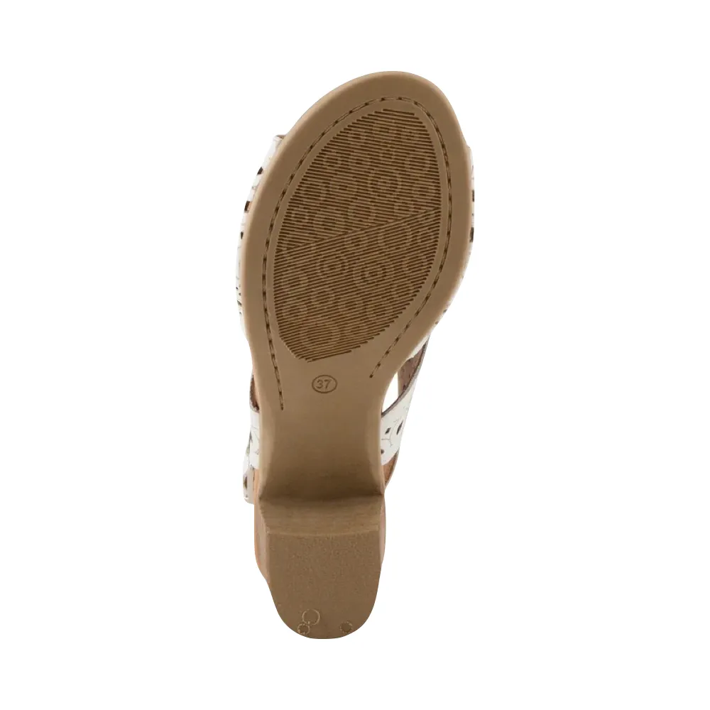 Spring Step Women's Kovach Heeled Sandal in White