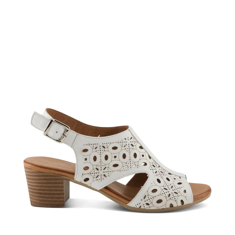 Spring Step Women's Kovach Heeled Sandal in White