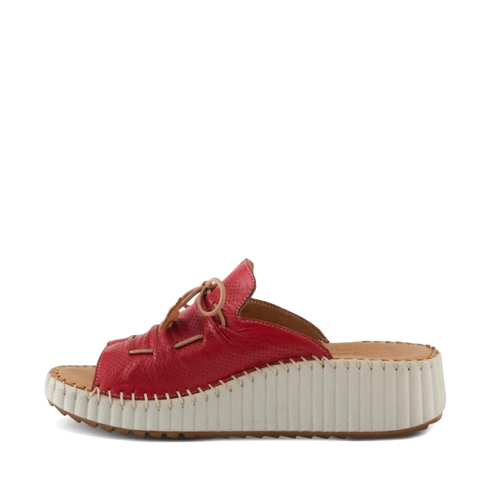 Spring Step Women's Nevelle Slide Wedge Sandal in Red