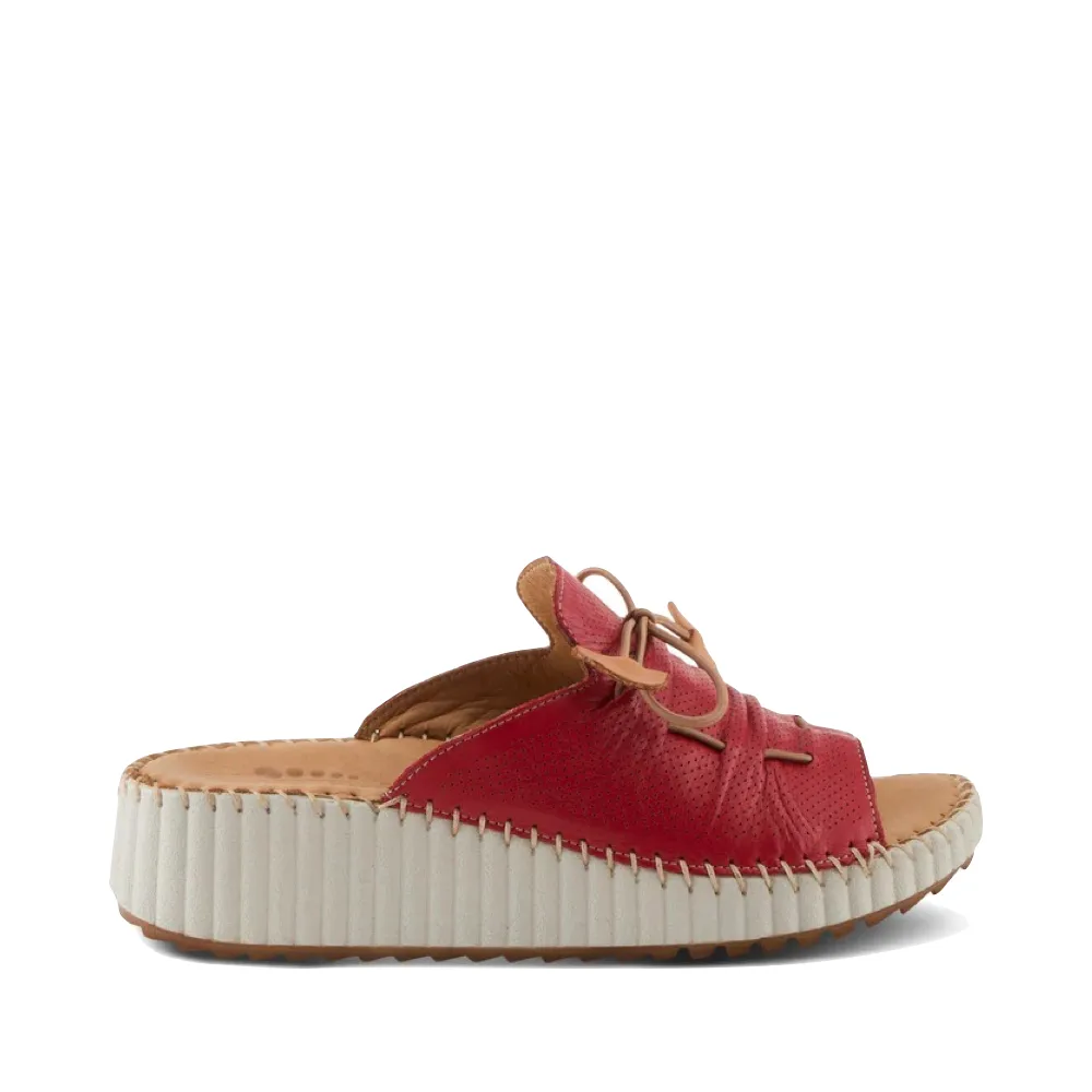 Spring Step Women's Nevelle Slide Wedge Sandal in Red