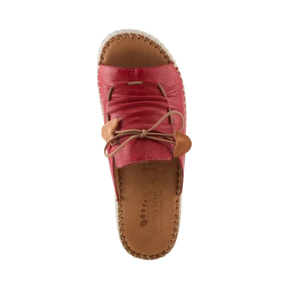 Spring Step Women's Nevelle Slide Wedge Sandal in Red