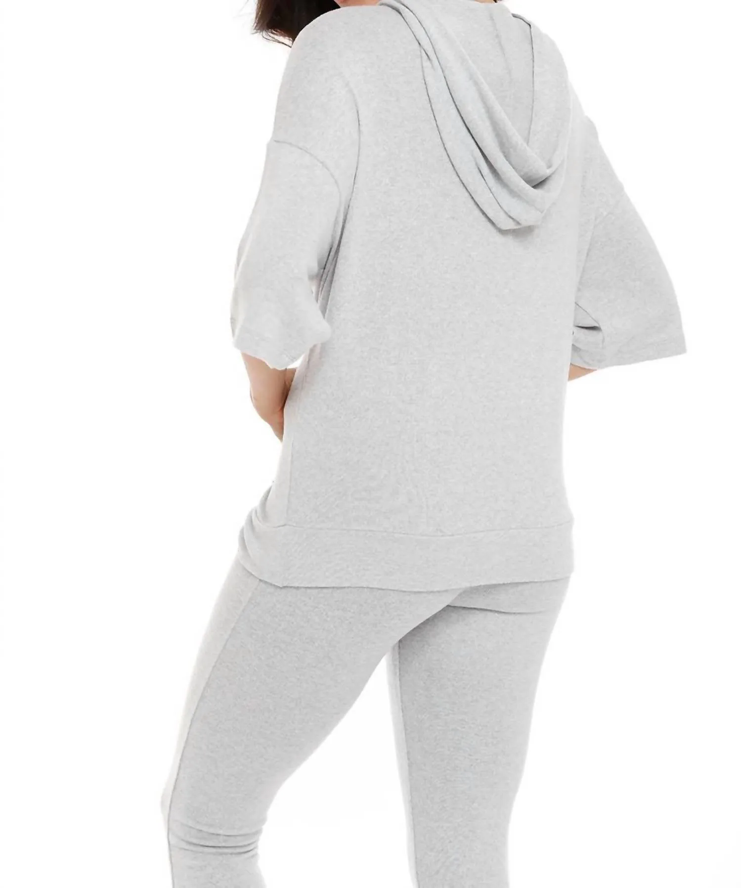 Stella Kashmira Short Sleeve Hoodie In Gray