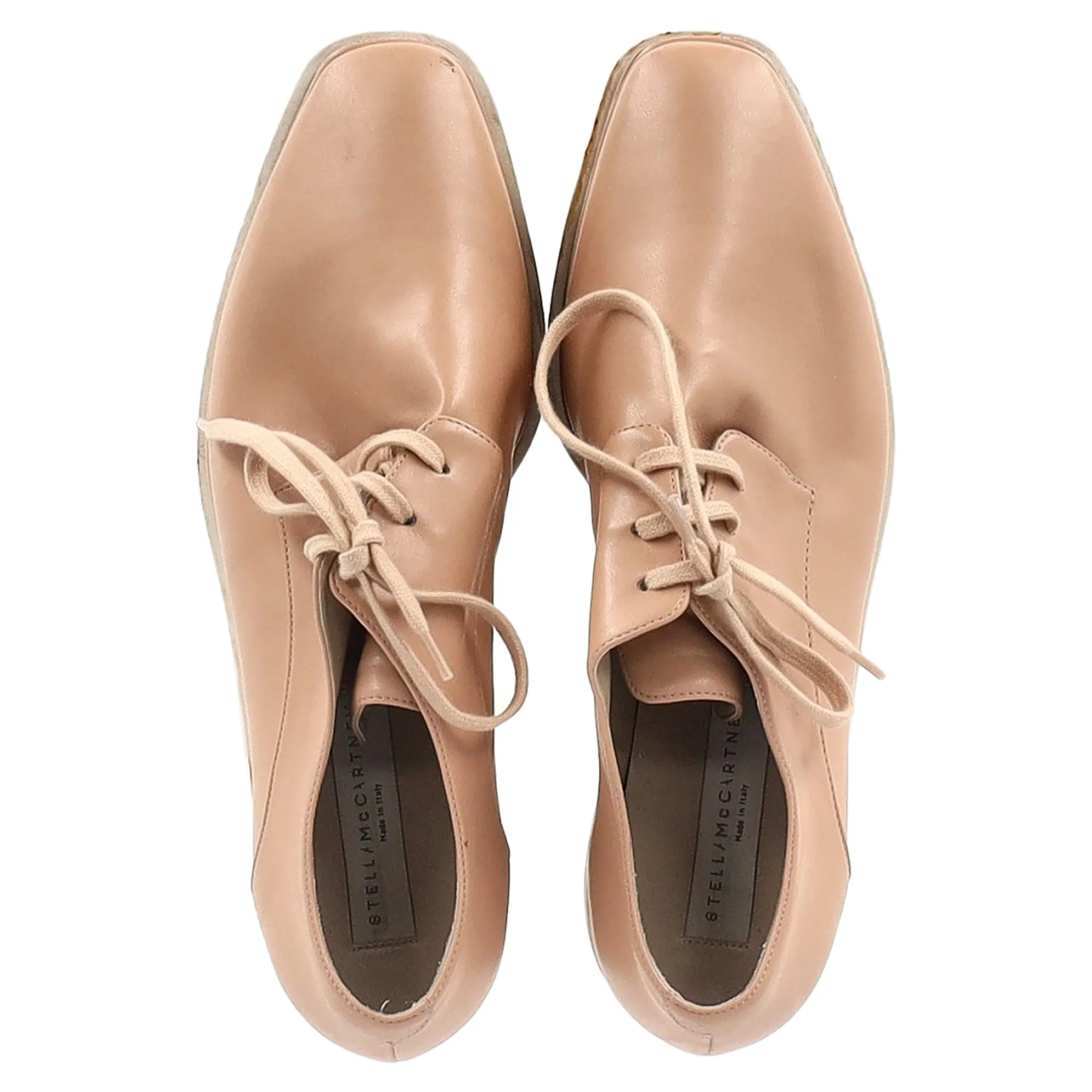 Stella Mccartney Elyse Lace-Up Platform Shoes in Nude Leather