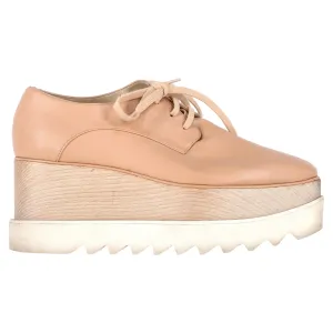 Stella Mccartney Elyse Lace-Up Platform Shoes in Nude Leather