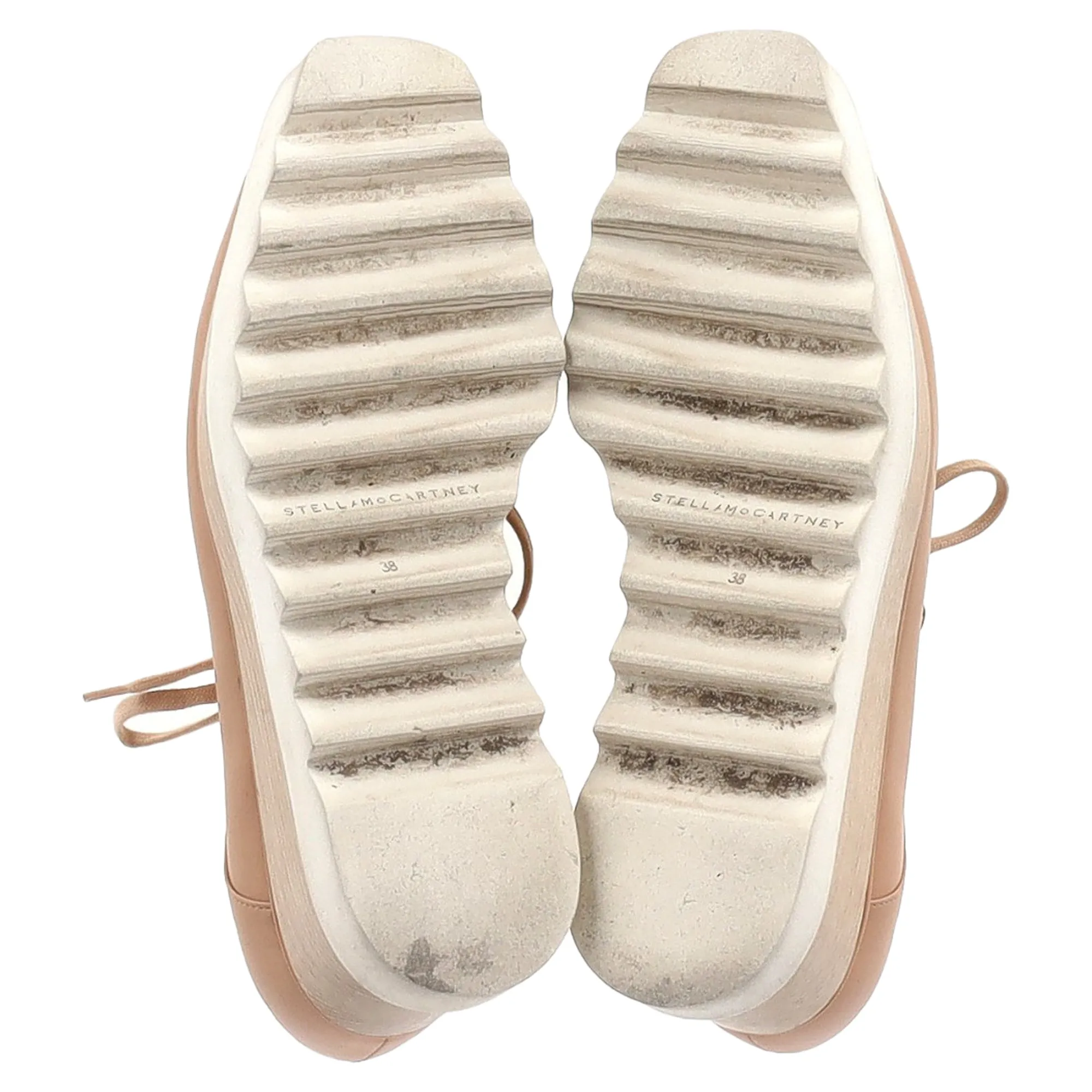 Stella Mccartney Elyse Lace-Up Platform Shoes in Nude Leather