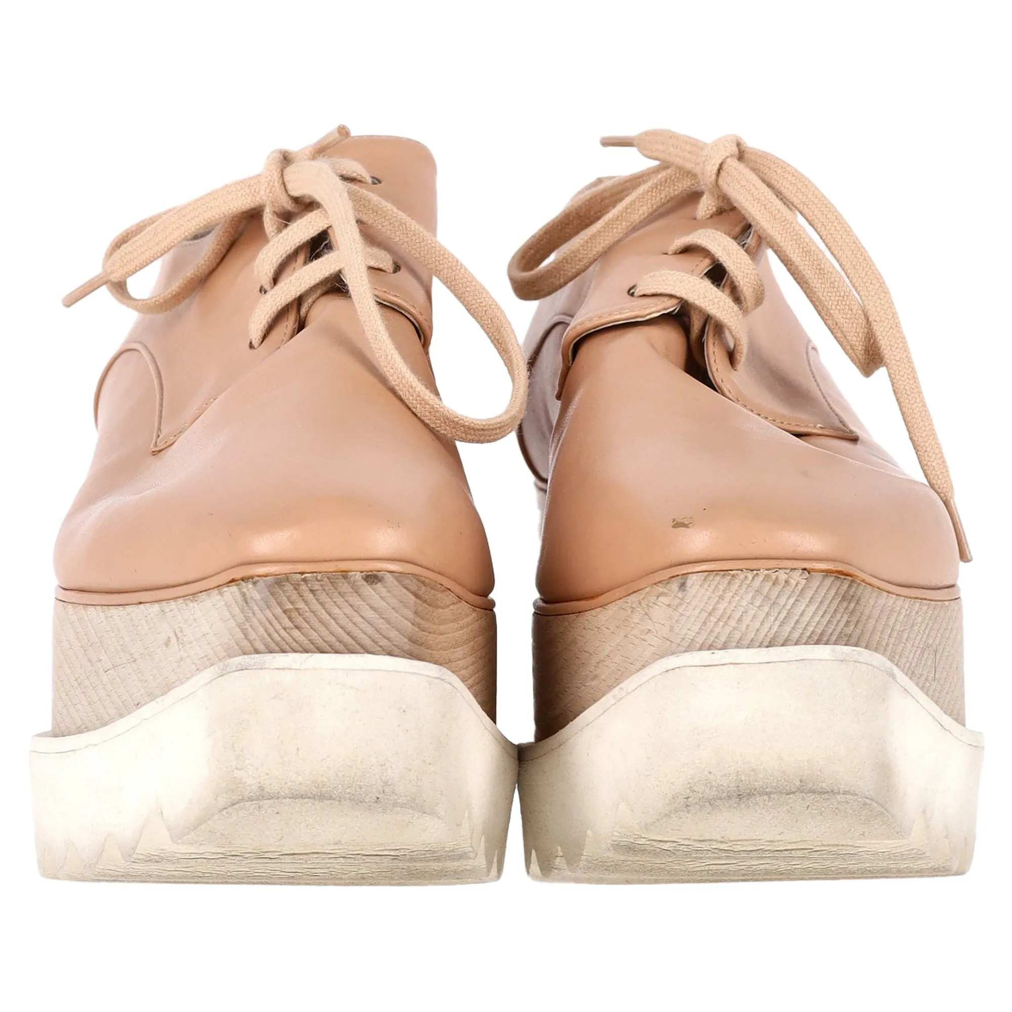 Stella Mccartney Elyse Lace-Up Platform Shoes in Nude Leather