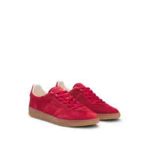 Suede lace-up trainers with logo detail