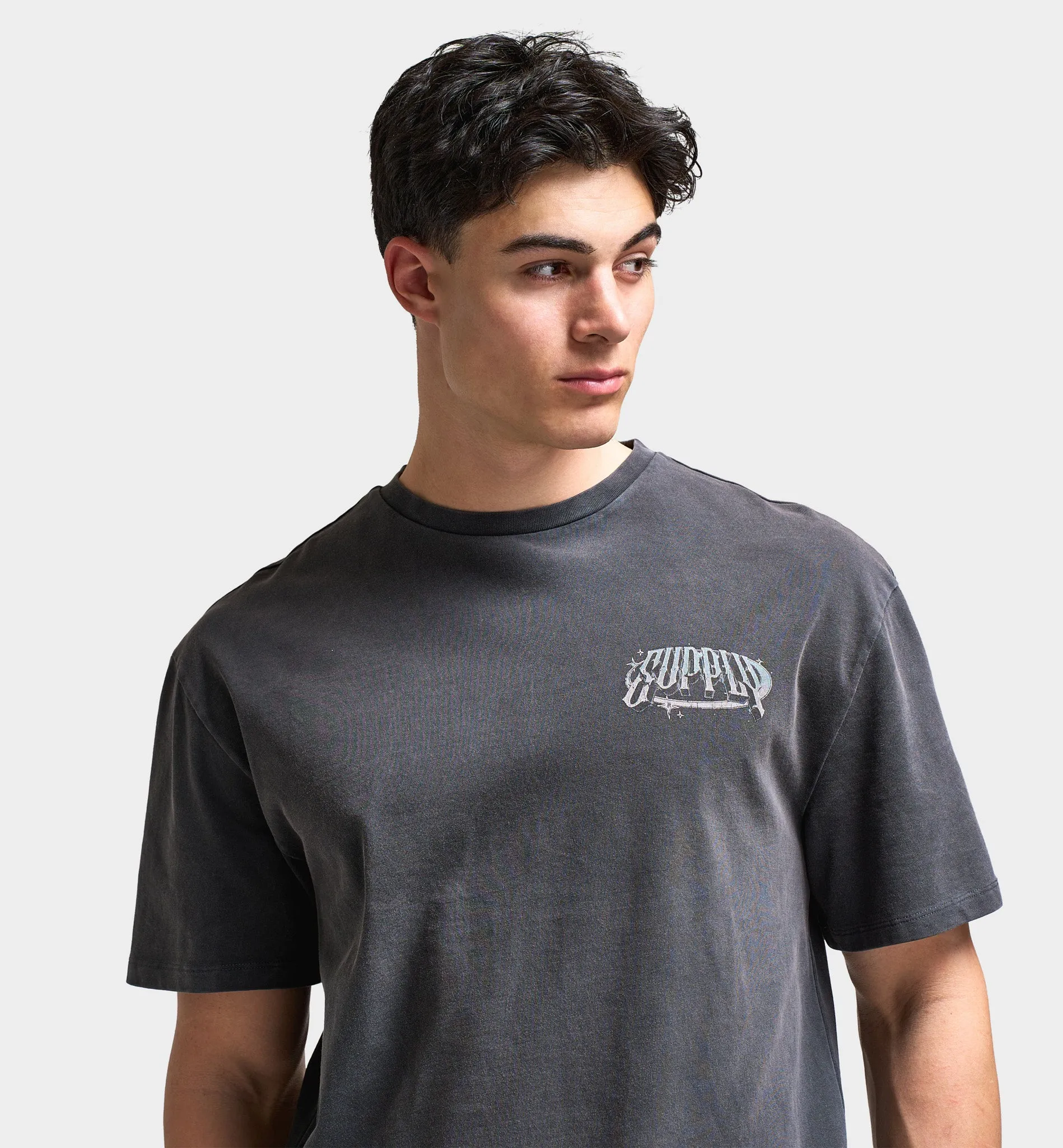 Supply & Demand Supply & Demand Chrome Star Graphic T-Shirt / Washed Black