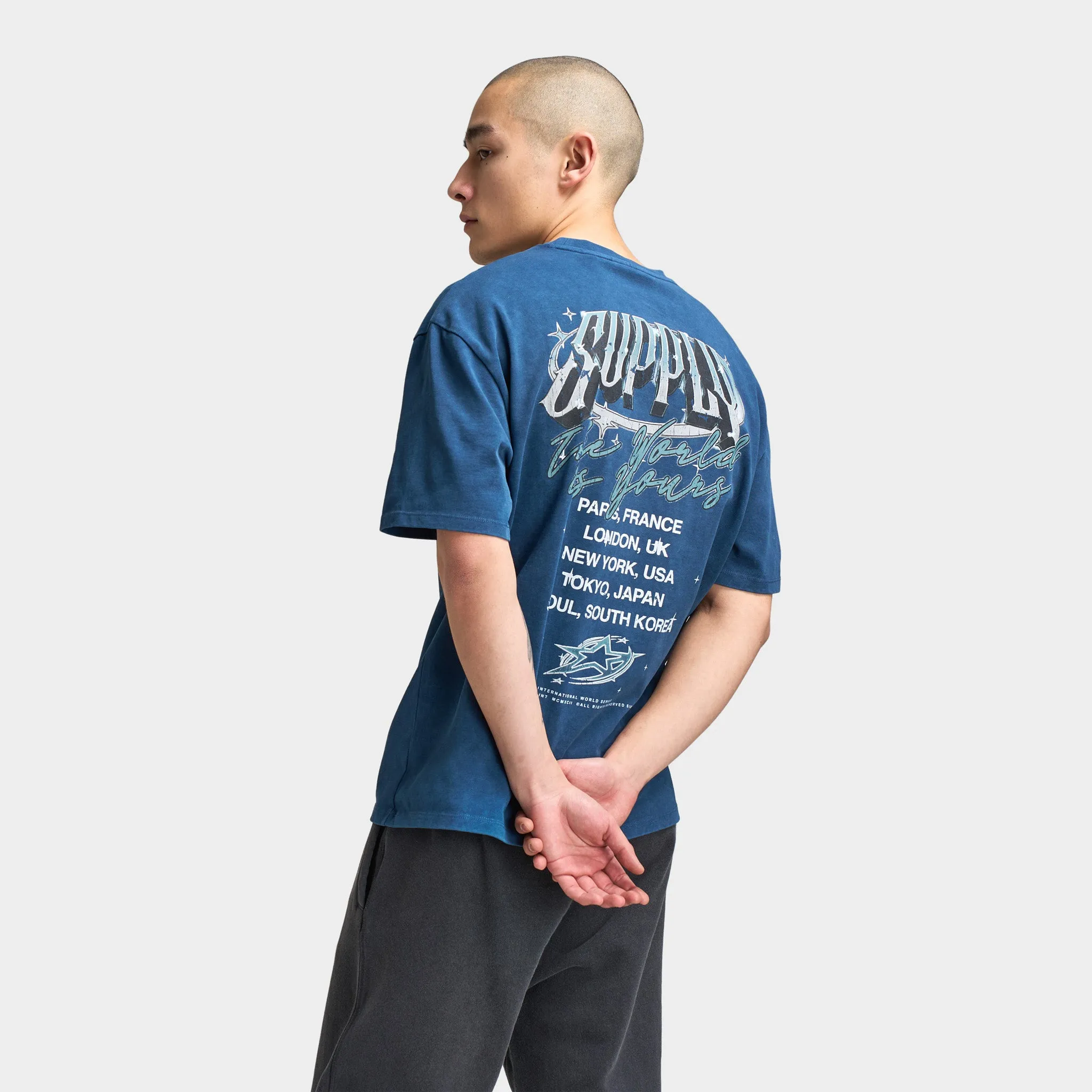 Supply & Demand Supply & Demand Chrome Star Graphic T-Shirt / Washed Dark Denim