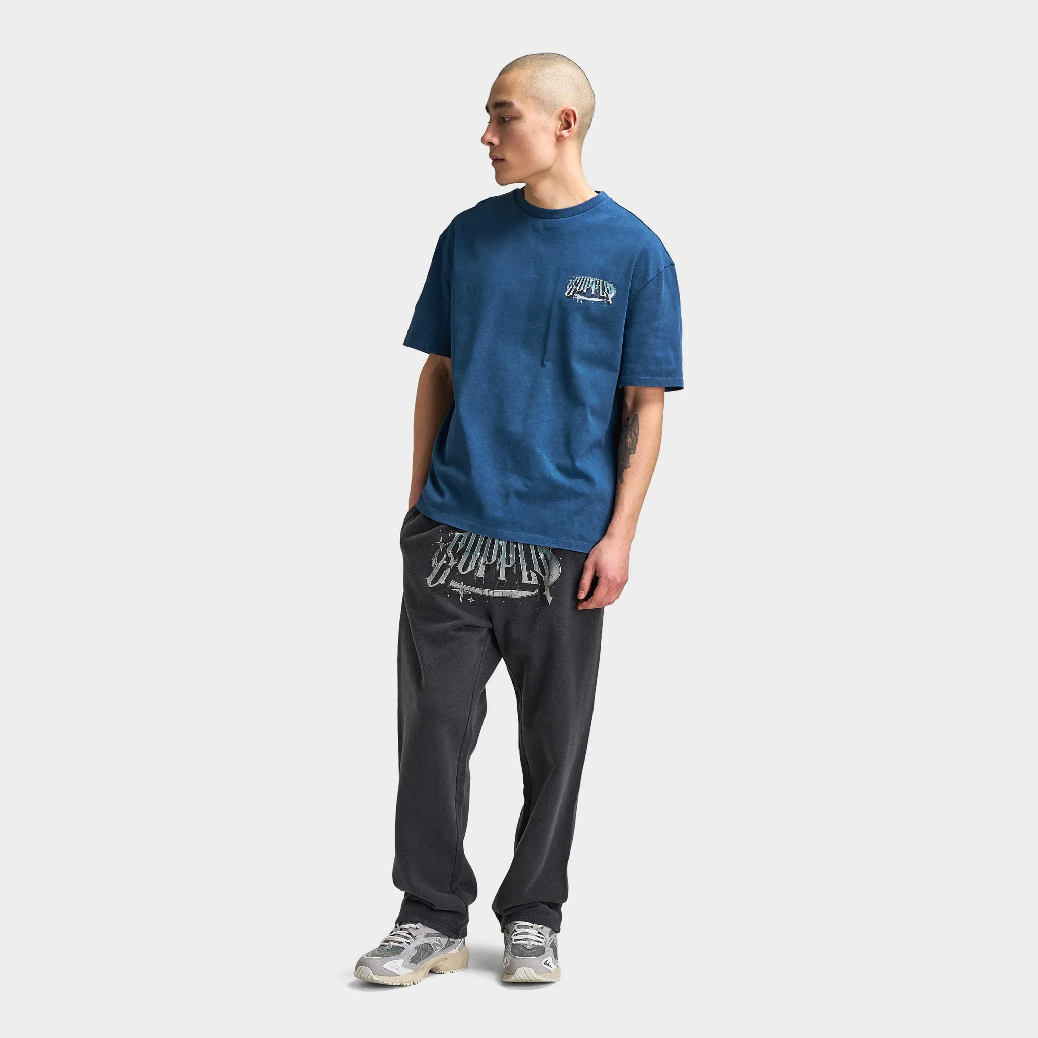 Supply & Demand Supply & Demand Chrome Star Graphic T-Shirt / Washed Dark Denim