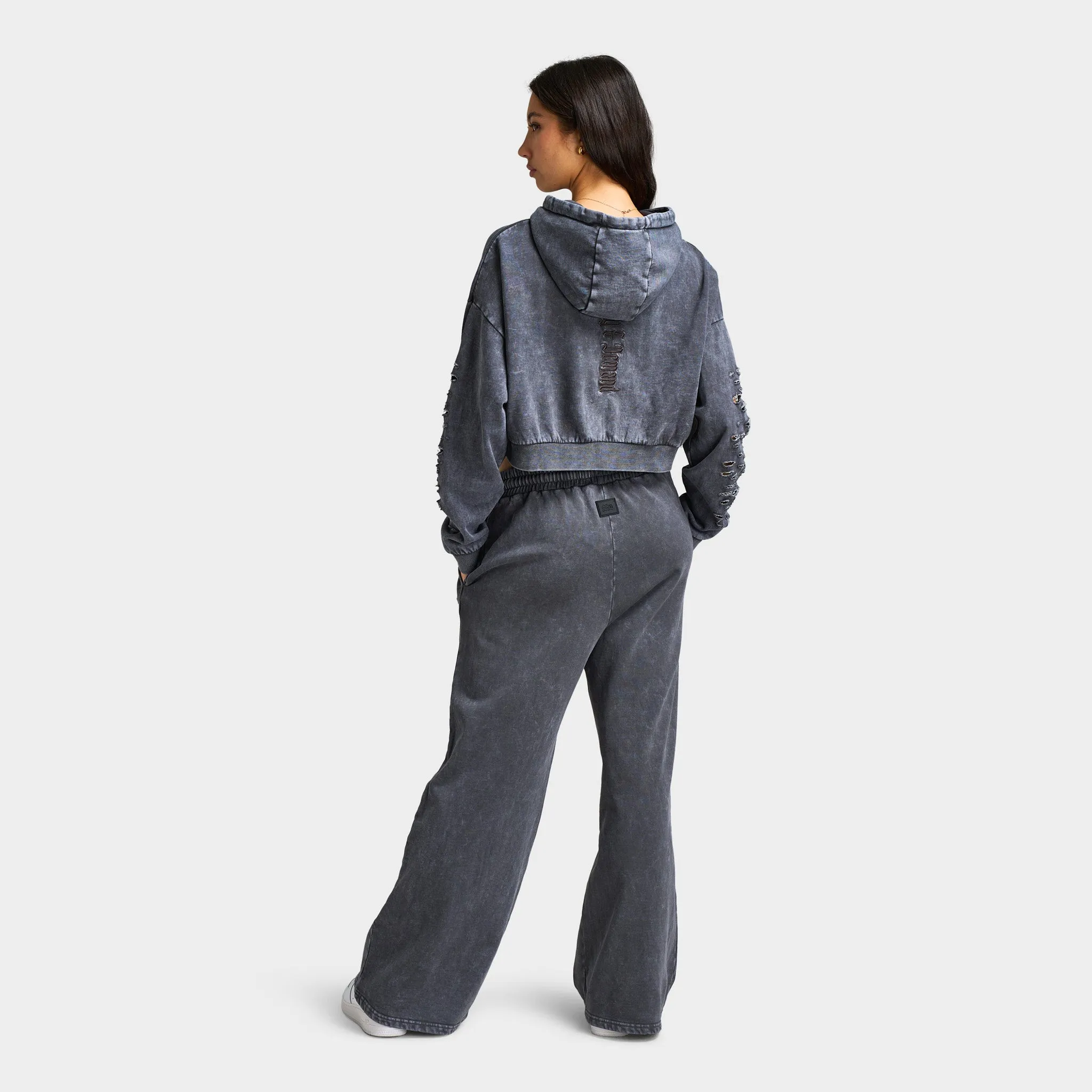 Supply & Demand Supply & Demand Women's Distress Full Zip Hoodie / Asphalt