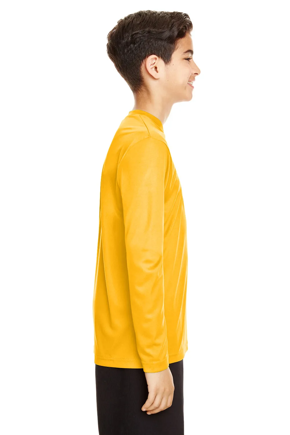 Team 365 Youth Zone Performance Moisture Wicking Long Sleeve Crewneck T-Shirt - Athletic Gold