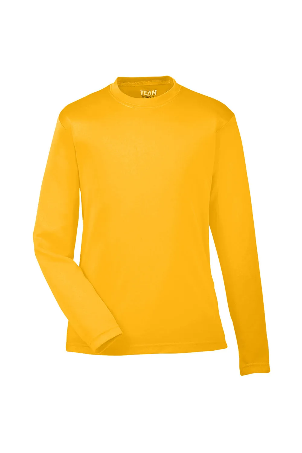 Team 365 Youth Zone Performance Moisture Wicking Long Sleeve Crewneck T-Shirt - Athletic Gold